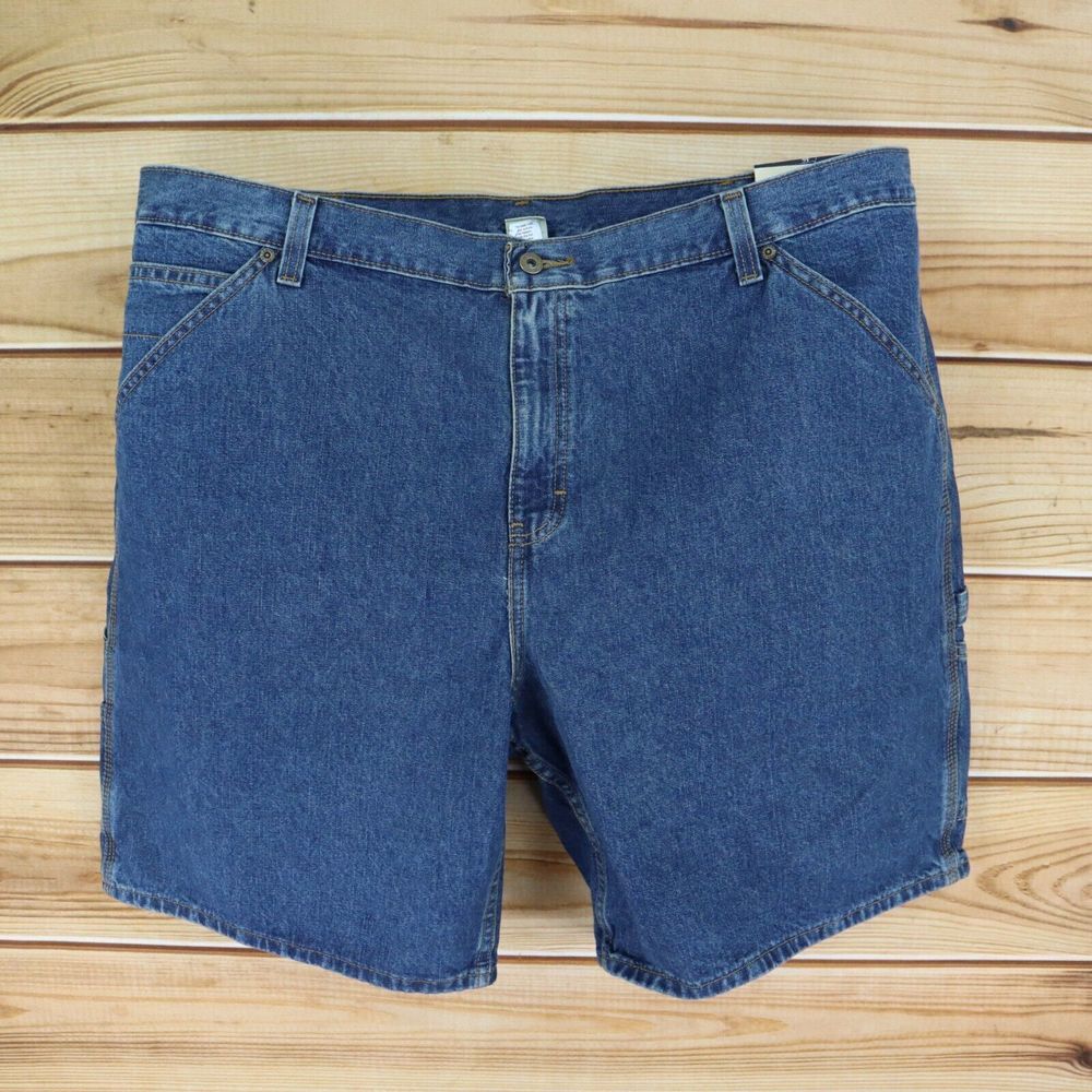 Faded Glory Carpenter Jean Shorts Mens Size 46 Blue 100% Cotton Denim NWT